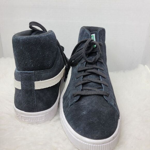Puma Suede Classic Mid XXI Black w White Logo Sneaker Style 38020501 Size 11.5 - Picture 7 of 9